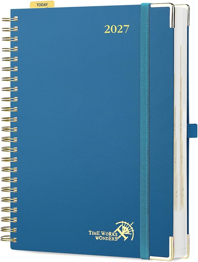 POPRUN 2027 Daily Planner One Page Per Day, Large 8.5" x 12", Calendar Book by POPRUN