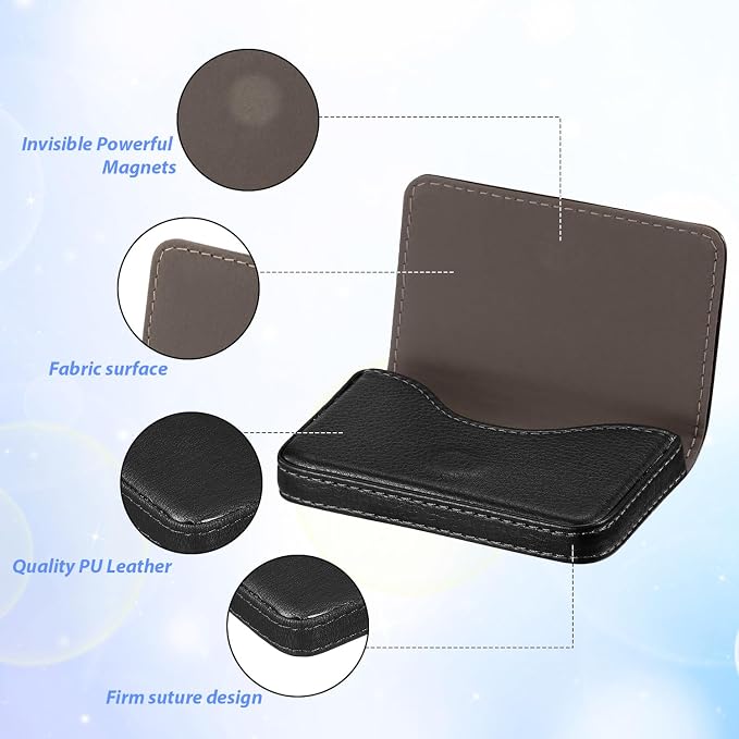 Outus 2 Pcs Business Card Holder, PU Leather Business Card Case Pocket Wallet - Image 3