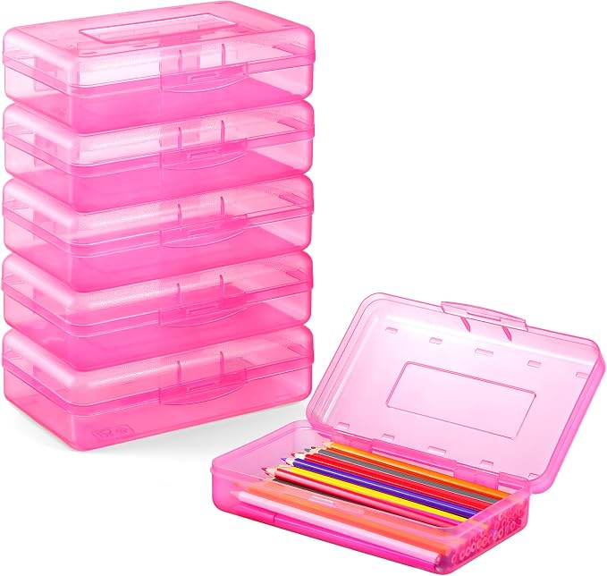 6 Pack Pencil Box, Sooez School Box, Hard Pencil Boxes by Sooez