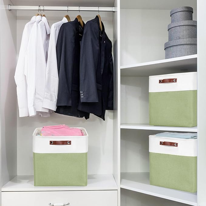 Bagnizer 13x13 Cube Storage Bins, Collapsible Fabric Storage Box, 4 Pack Closet - Image 3