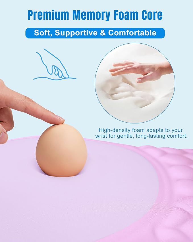 Ergonomic Mouse Pad with Wrist Rest, Slope Design Memory Foam Support, Smooth - Image 3