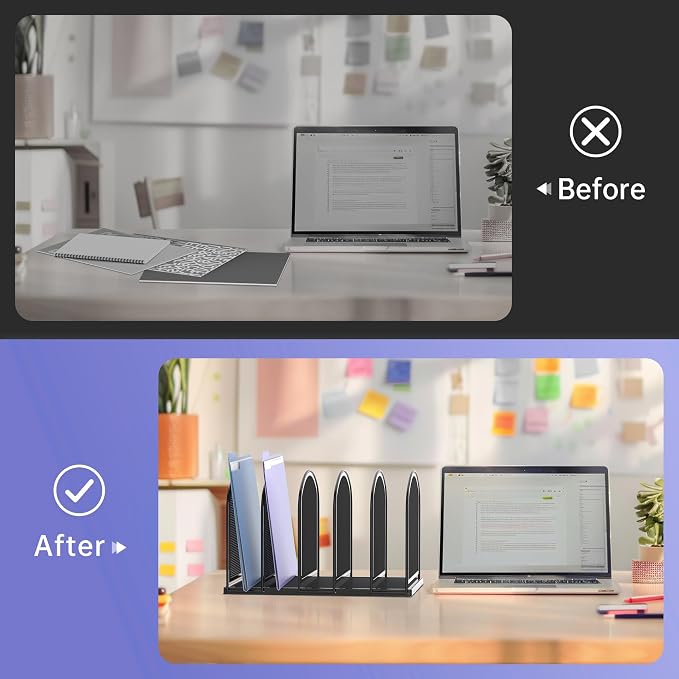 SUPEASY File Organizer for Desk, 5-Section Mesh Desk Organizer, Vertical File - Image 7