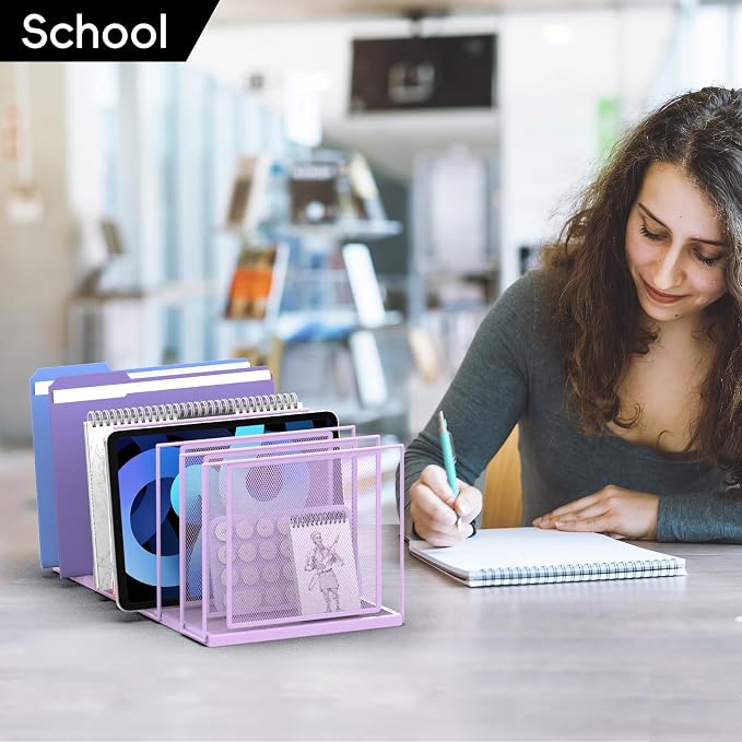 File Organizer for Desk, 7-Section Vertical File Sorter, Paper Holder Organizer - Image 8