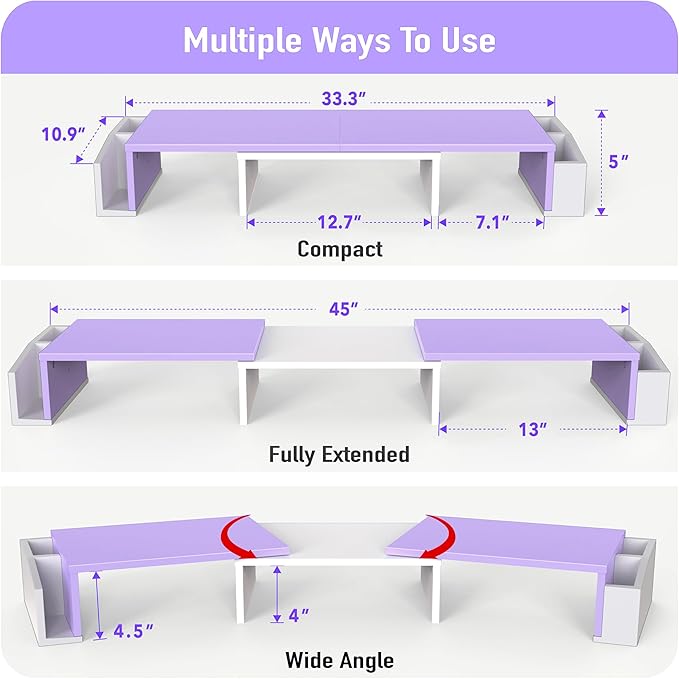 Simple Houseware Desk Dual Monitor Stand Riser - Image 3