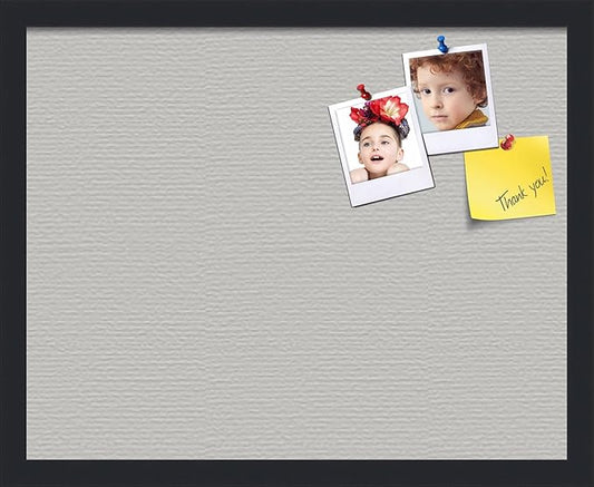 PinPix 20x16 Inch Cork Bulletin Board. This Decorative Framed Pin Board Comes with Light Stone Design and a Satin Black Frame. Ideal for Home Office Decor or Message Board (PinPix-1809)-DeskLoop Office