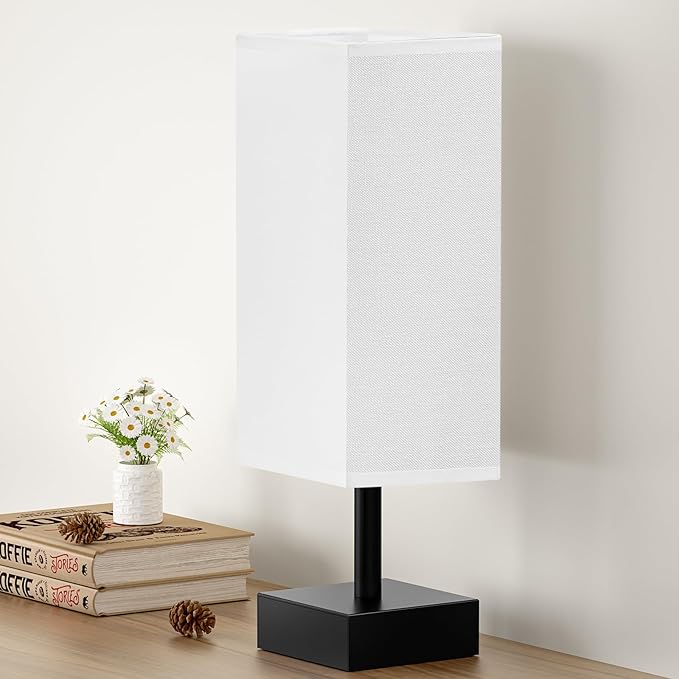 White Small Table Lamp by Aooshine