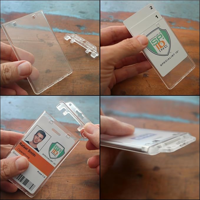 Permanent Locking Hard Plastic Badge Holder - Image 3