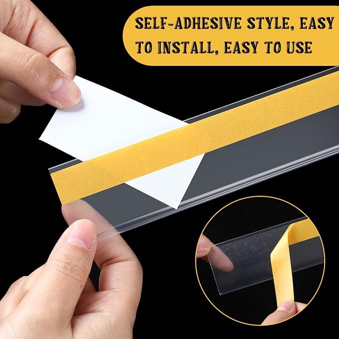 Fainne 50 Pcs Shelf Label Strips 1.5''H x 48''L Self Adhesive Shelf Label - Image 3