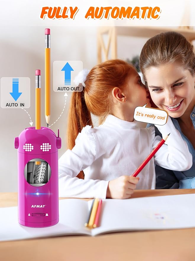 AFMAT Electric Pencil Sharpener Fully Automatic, Colored Pencil Sharpeners - Image 2