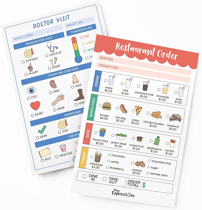 Tiny Expressions Pretend Play Notepads by TinyExpressions