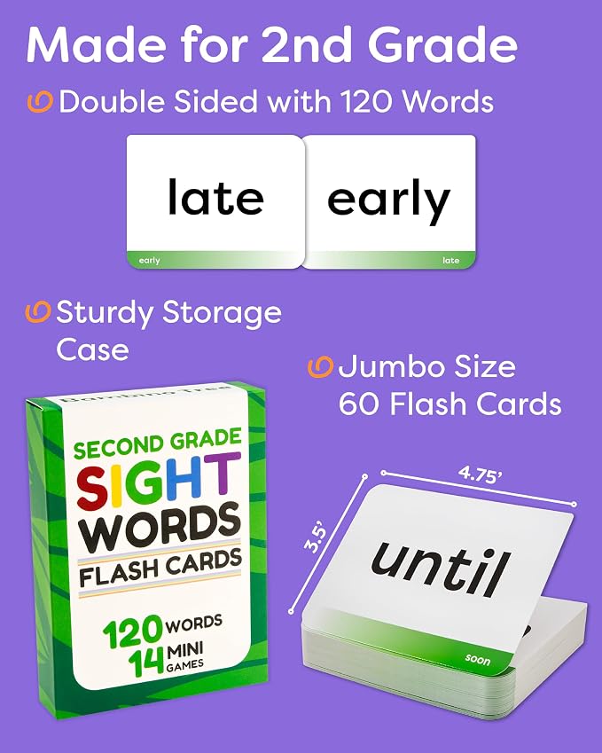 Sight Words Flash Cards 2nd Grade - Image 2