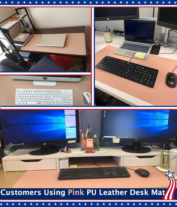 24 X 60 Inch XL Desk Mat Desktop Protector Non-Slip PU Leather Desk Pad Blotter - Image 6