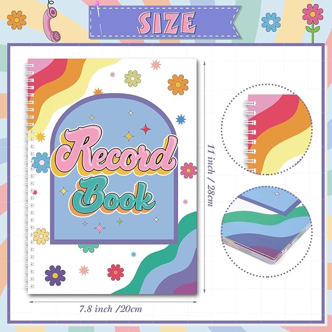 Fuyoooo Retro Remix Teacher Record Book Teacher Grade Books 2026-2027 Spiral - Image 2