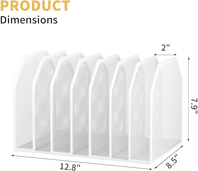 FANXIYQ White 7-Section File Folder Organizer - Image 5