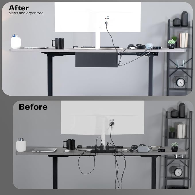 VIVO Under Desk 17 inch Extra Deep Cable Management Tray, Power Strip Holder - Image 4