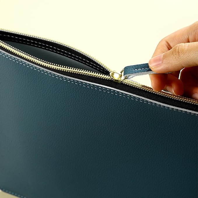 PU Leather A4 File Folder Zipper Document Holder Envelope Folder Case - Image 6