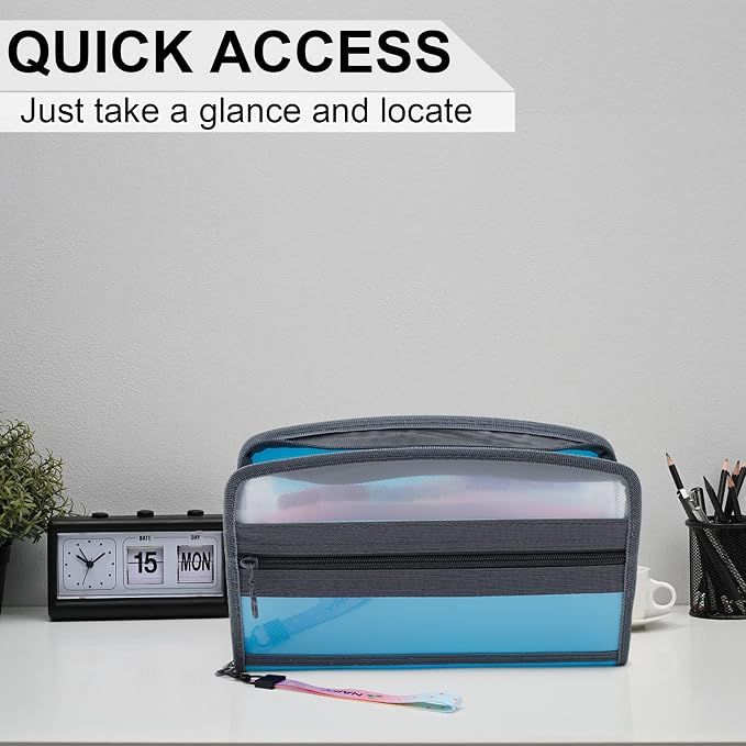 NAFY Small Accordion File Organizer, A5 Check Size 13 Pockets Coupon Receipt - Image 4