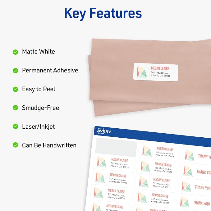 AVERY White Address Labels | Easy Peel | Sure Feed Technology | - Image 3