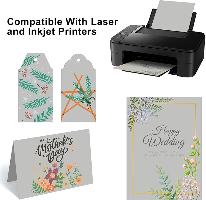 OcePor 100 Sheets Grey Cardstock Paper, Colored Printer Paper 8.5 x 11 - Image 5