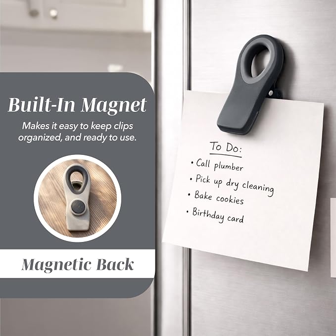 COOK WITH COLOR Bag Clips with Magnet- Food, Bag Clips - Image 2