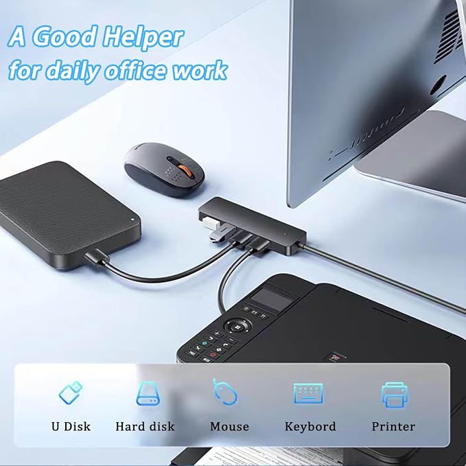 USB Hub, VIENON 4-Port USB 3.0 Hub USB Splitter USB Expander - Image 5