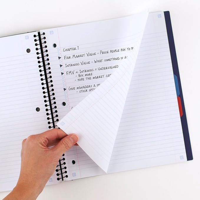 Five Star Advance Spiral Notebook + Study App, 3 Subject, College Ruled Paper - Image 4