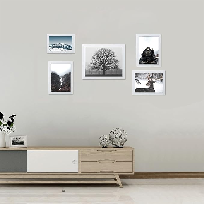 ELSKER&HOME 8x10 Picture Frame White Set of 6 Glass | Multi Photo Frames Collage - Image 3