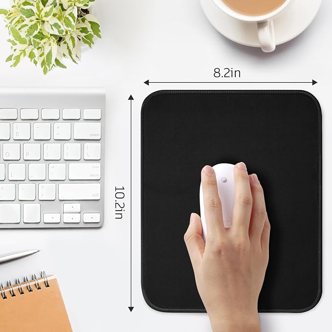 Black Mouse Pad, Nice and Cute Mouse Pad, Splash-Proof Textured 10.2 x 8.2Inch - Image 3