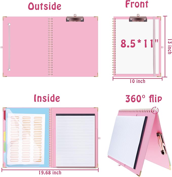 HAUTOCO Clipboard Folio with Refillable Notepad - Image 2