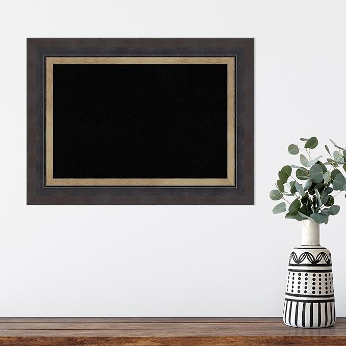 Amanti Art Black Cork Board for Wall, 17x23 Vision Board with Black Wood Frame, Small Corkboard Office Decor for Home Organization, Casual Corkboard Pinboard to Display Items for Home Organization in-DeskLoop Office
