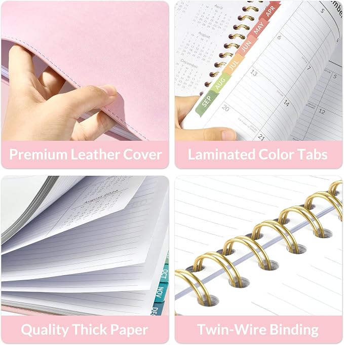 Forvencer 2026 Planner Weekly and Monthly, Jan 2026 -Dec 2026, Vegan Leather - Image 6