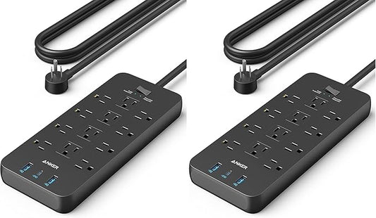 Anker Power Strip with 3 USB Ports, Surge Protector, 12 Outlets, 2 USB-A Ports by Unknown