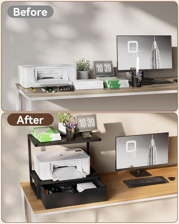 IBUYKE 2 Tier Desktop Printer Stand, Printer Table - Image 5