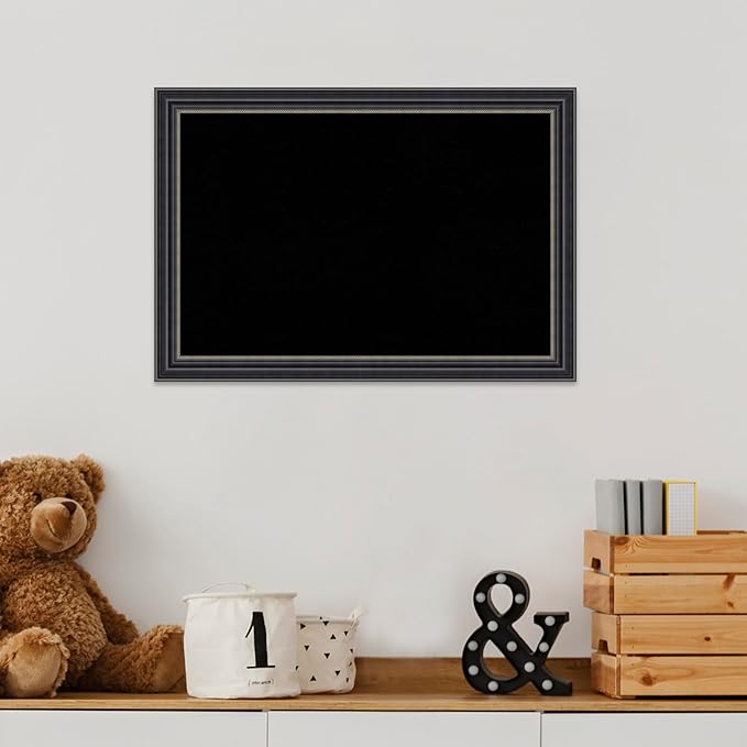 Amanti Art Black Cork Board for Wall, 14x20 Vision Board with Black Wood Frame, Small Corkboard Office Decor for Home Organization, Traditional Corkboard Pinboard to Display Items for Home-DeskLoop Office