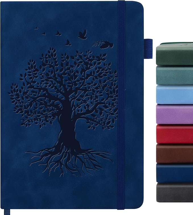 Lined Journal Notebook for Women Men, A5 Hardcover Leather Journals for Writing by ALKALO