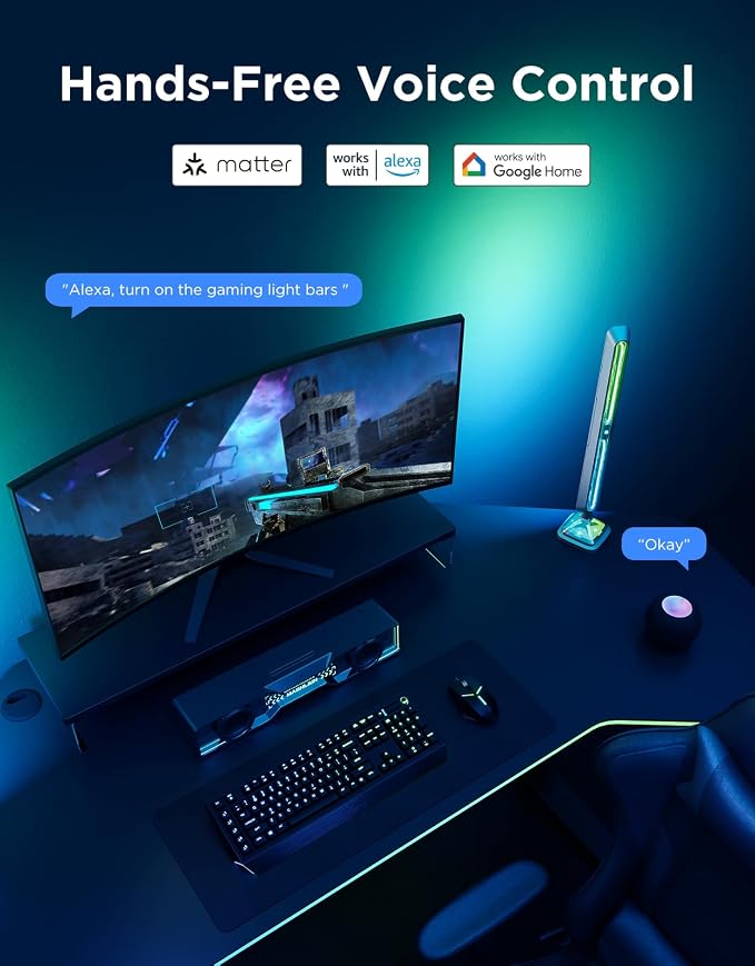 Govee Gaming Light Bars Pro, 16-Inch Smart RGBIC Wi-Fi LED Game Lights | - Image 6