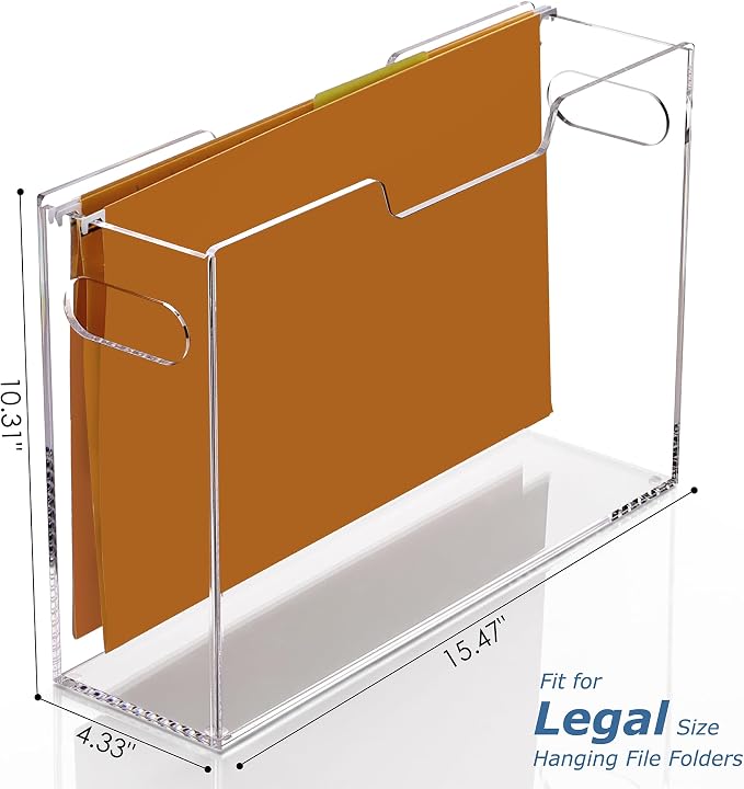 Hanging File Folder Organizer, Acrylic File Organizer Box - Image 2