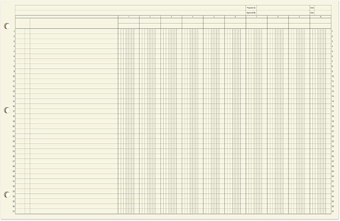 BookFactory Ledger Pad/Large 10 Column Accounting Ledger Columnar Pads - Image 2