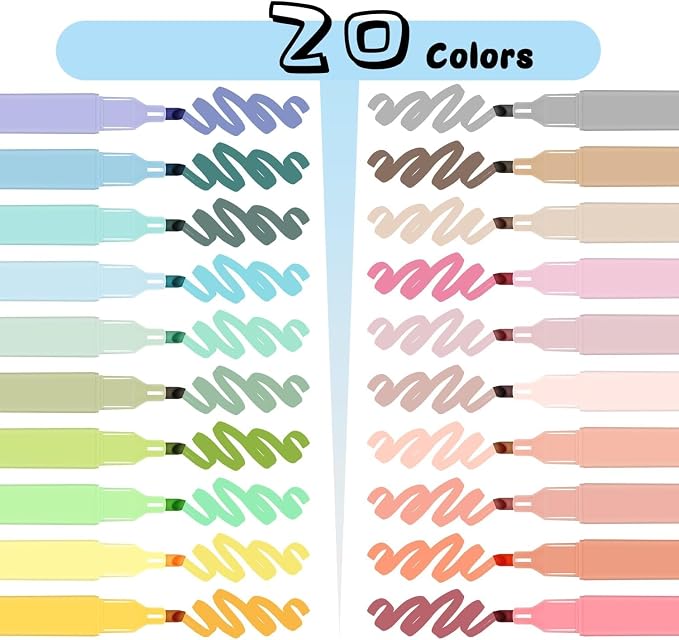20Pcs Highlighters, Pastel Highlighters Set, Chisel Tip Bible Highlighter - Image 4