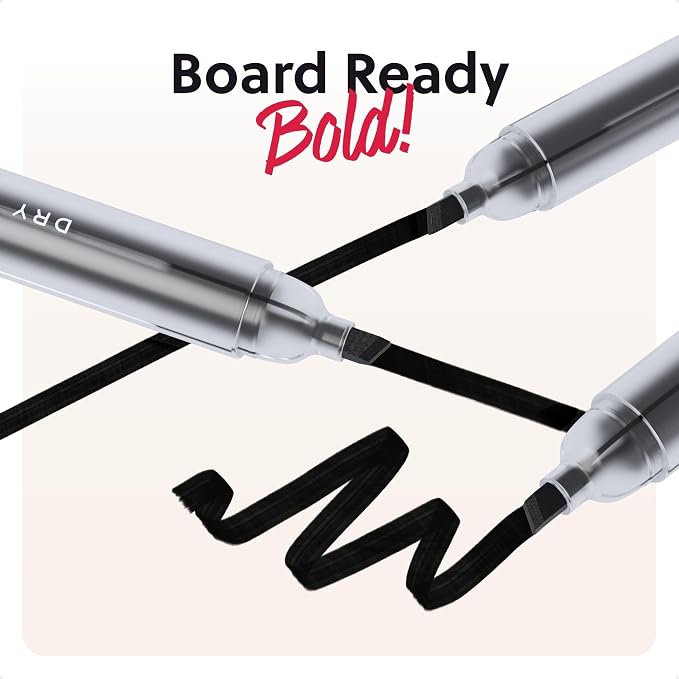 U Brands Dry Erase Markers Chisel Tip Set, 12 Pack, Low Odor Ink, Dry Erase - Image 3