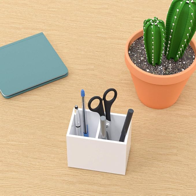 NIUBEE Acrylic Pen Holder 2 Compartments - Image 7