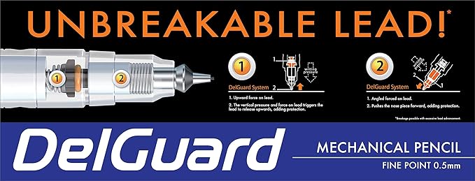 Zebra Pen DelGuard Mechanical Pencil 0.5mm, Resists Lead Breaking, Double - Image 5