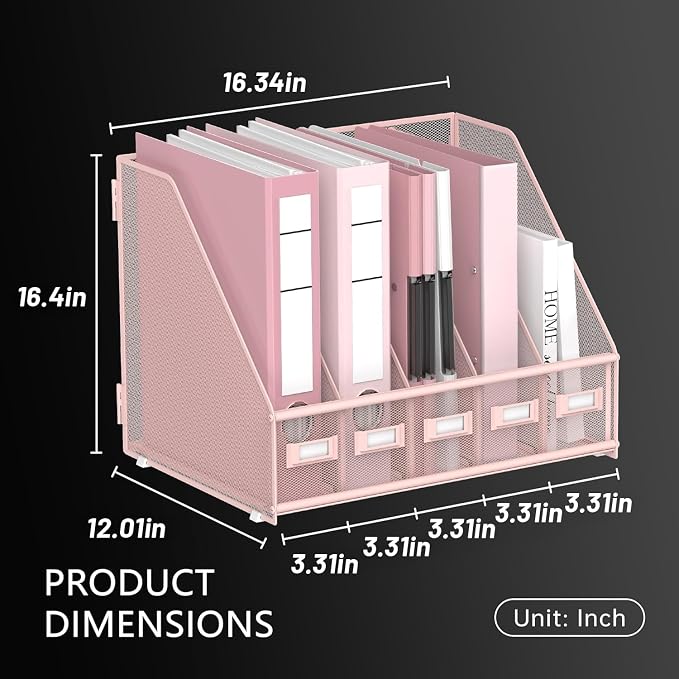DALTACK Desk Organizers Metal Magazine File Holder - Image 7