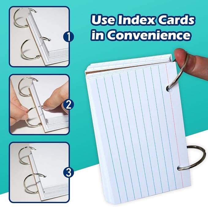 Olivo Index Card Binder Refills, 2 Holes Punched - Image 2