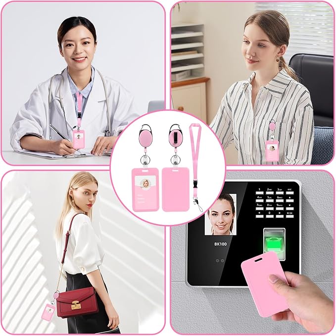 ID Badge Holder and Retractable Reel Clip, Landyard Keychain - Image 5