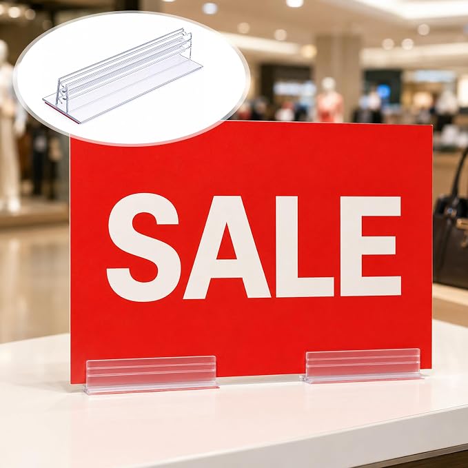 Fulmoon 25 Pcs Sign Holder, Adhesive Base Sign Holders Multiple Uses - Image 4