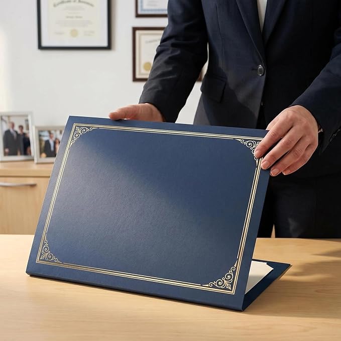 SUNEE 10 Packs Navy Blue Certificate Holders, - Image 5