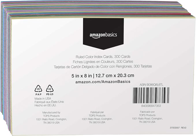 Amazon Basics Ruled Color Index Cards - Image 2