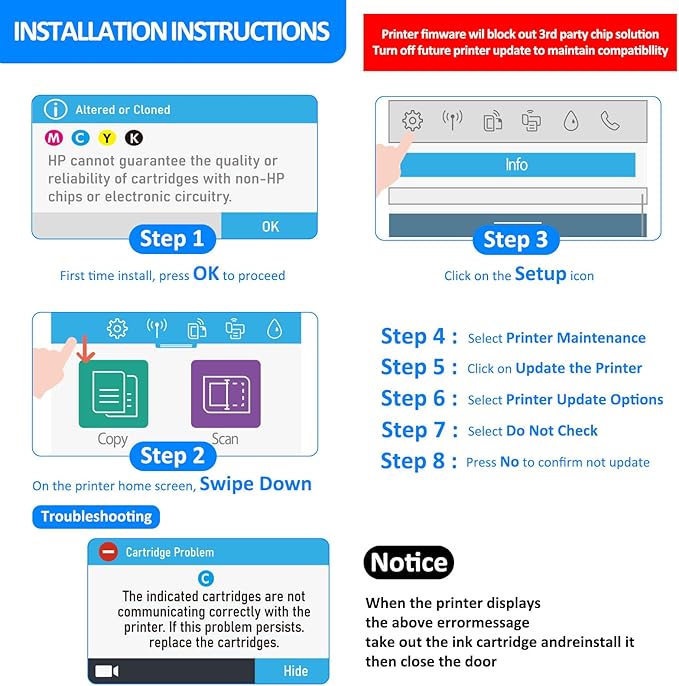 936e Ink Cartridges Combo Replacement for HP 936 936e 936XL Ink Compatible with OfficeJet 9122e OfficeJet Pro 9135e 9128e 9125e 9110b 9130b 9730e Printers (4 Pack, with Smart Chip)-DeskLoop Office