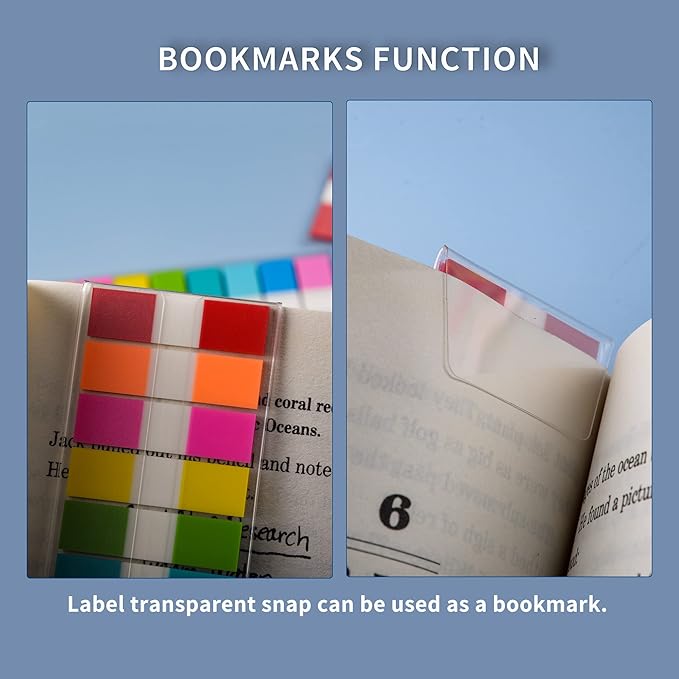 Ericter 1440 Pcs Sticky Tabs Book Tabs Page Markers Tabs, Sticky Note Tabs Colored Writable and Repositionable Index Tabs, Tabs for Annotating Books, Page Tabs-DeskLoop Office